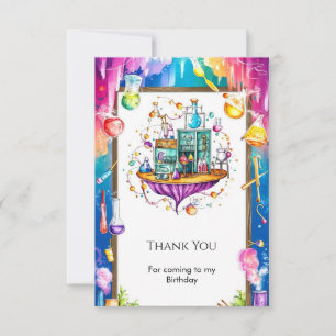 Pastel Watercolor Lab Scientist Birthday Thank You Card