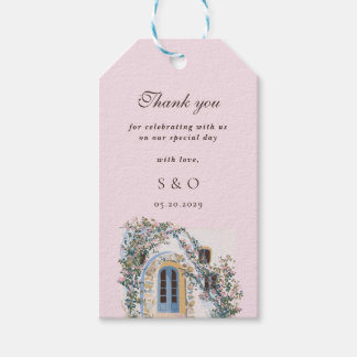 Pastel Watercolor Mediterranean Italian Wedding Gift Tags
