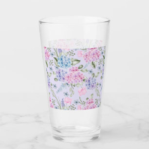 Pastel Watercolor Mixed Colour Hydrangea Flowers Glass