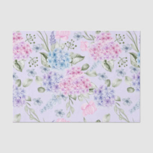 Pastel Watercolor Mixed Colour Hydrangea Flowers   Tissue Paper