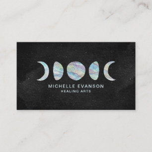 Pastel Watercolor Moon Phases Spirtual Zen Business Card