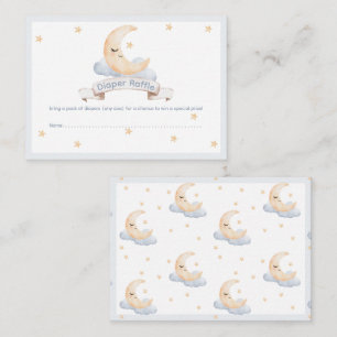Pastel Watercolor Moon & Stars Diaper Raffle Enclosure Card
