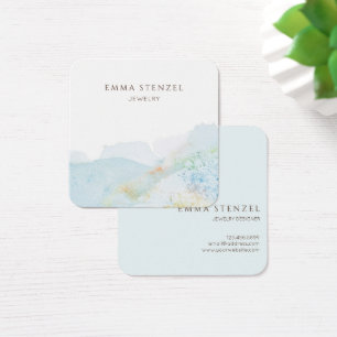 Pastel Watercolor Nature Square Business Card