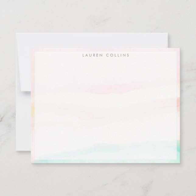 Pastel Watercolor Note Card (Front)