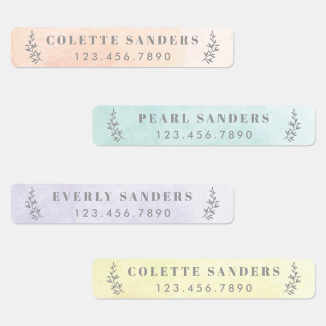 Pastel Watercolor Personalised Name (Group)