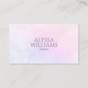 Pastel Watercolor Pink Elegant Modern Cute Business Card