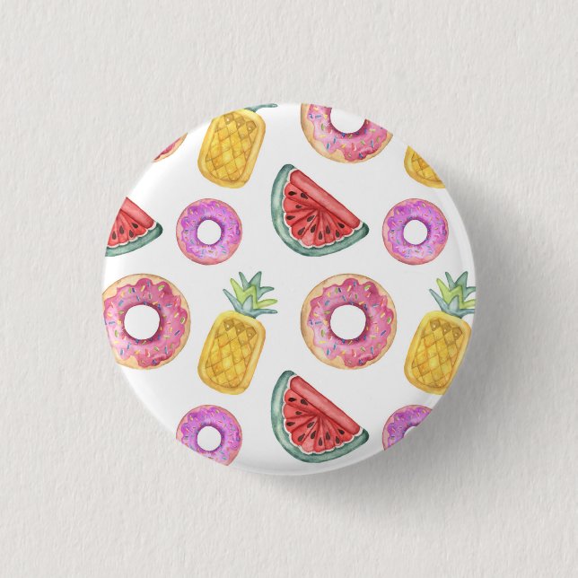Pastel Watercolor Pool Float Pattern 3 Cm Round Badge (Front)