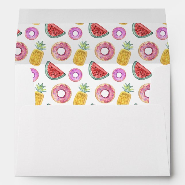 Pastel Watercolor Pool Float Pattern Envelopes (Back (Bottom))