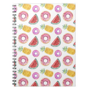 Pastel Watercolor Pool Float Pattern Notebook
