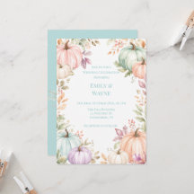 Pastel Watercolor Pumpkins Wedding Celebration