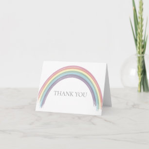 Pastel Watercolor Rainbow Thank You Card