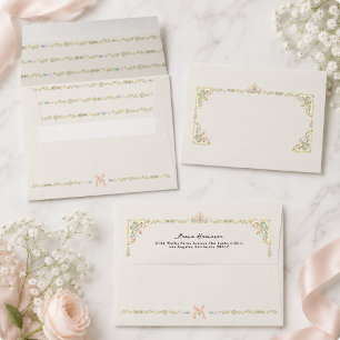 Pastel Watercolor Rococo Floral Bridal Shower Envelope