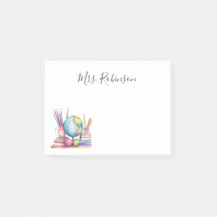 Pastel Watercolor School Teacher Post-it Notes