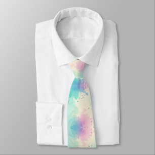 Pastel Watercolor Splash Artistic Abstract quirky Tie