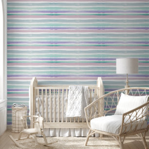 Pastel Watercolor Stripes Design Wallpaper