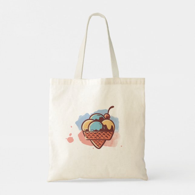 Pastel Watercolor Summer Aesthetic Tote Bag (Back)