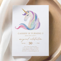 Pastel Watercolor Unicorn Birthday