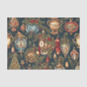 Pastel Watercolor Victorian Christmas Ornaments Tissue Paper