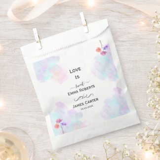 Pastel Watercolor Wedding Favour Bags