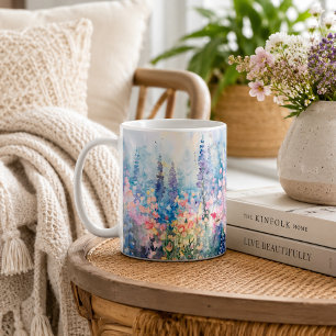 Pastel Watercolor Wildflower Meadow  Coffee Mug