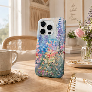 Pastel Watercolor Wildflower Meadow iPhone 15 Pro Case