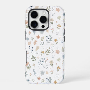 Pastel Watercolor Wildflower Seamless Pattern iPhone 16 Pro Case