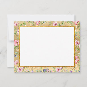 Pastel Watercolor Wildflower Stationery with Gold Card