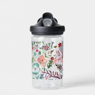 Pastel Watercolor Wildflower Water Bottle