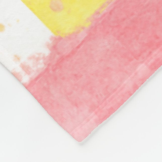 Pastel Watercolor Woven Stripe Pattern Fleece Blanket (Corner)