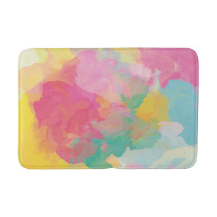 Pastel Watercolors Bath Mat