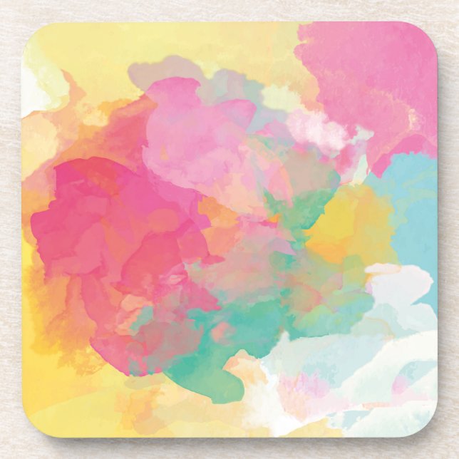 Pastel Watercolors Coaster (Front)