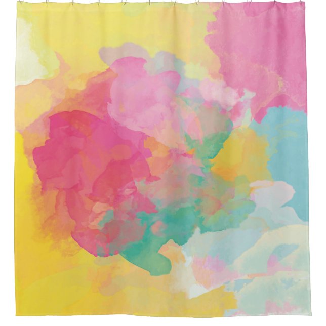 Pastel Watercolors Shower Curtain (Front)