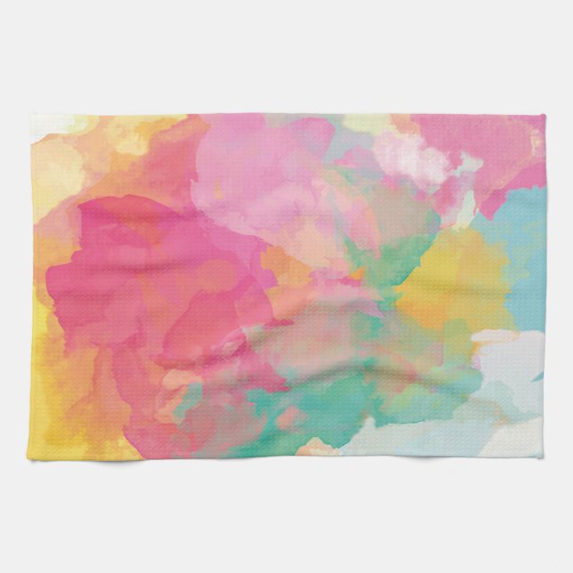 Pastel Watercolors Tea Towel (Horizontal)