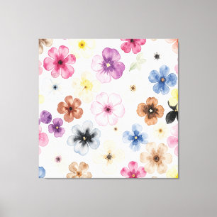 Pastel Watercolour Floral Canvas Print
