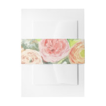 Pastel Watercolour Floral Invitation Belly Band