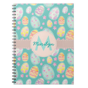 Pastel Watercolour Painted Easter Egg Pattern Notebook