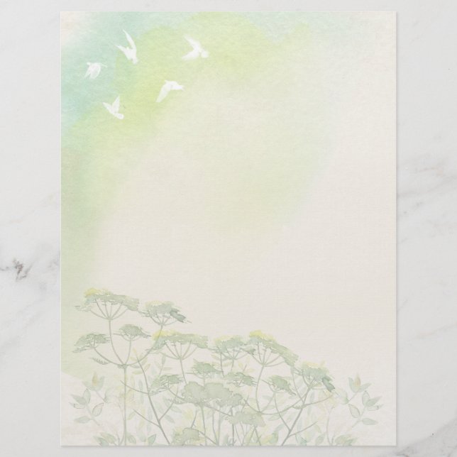 Pastel Watercolour Scrapbook Paper (Front)