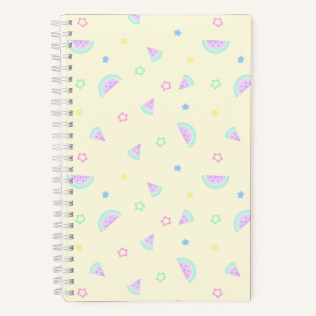 Pastel Watermelon Yellow Notebook (Front)