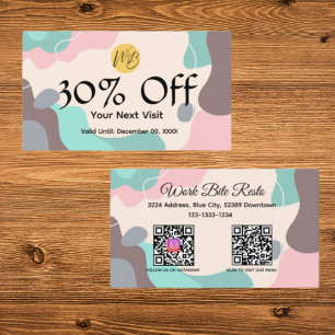 Pastel Wave Modern Restaurant Qr Code Menu and Discount Card