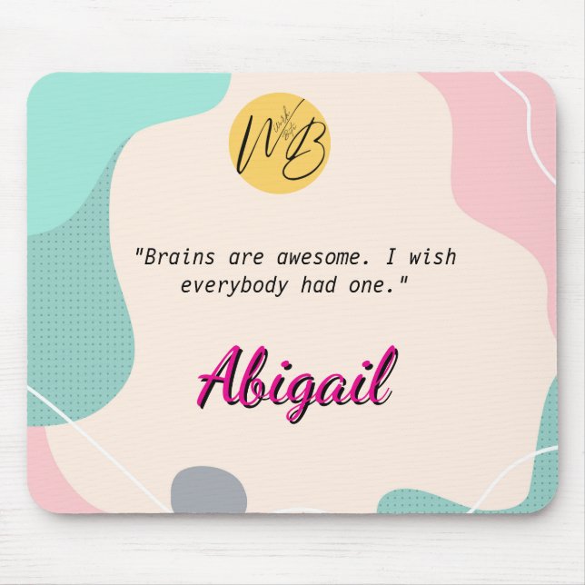  Pastel Wave Personalised Name Office Logo School Mouse Mat (Front)