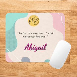 Pastel Wave Personalised Name Office Logo School Mouse Mat