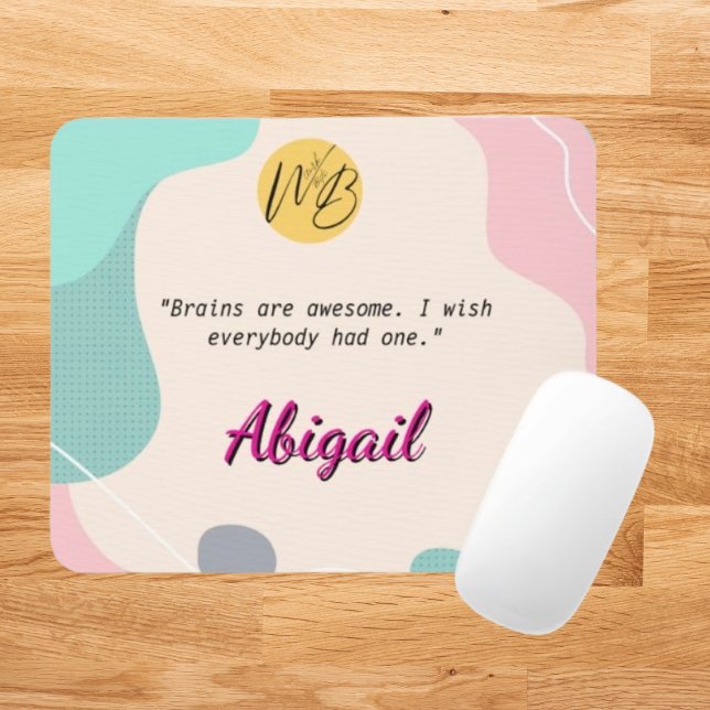 Pastel Wave Personalised Name Office Logo School Mouse Mat (Creator Uploaded)