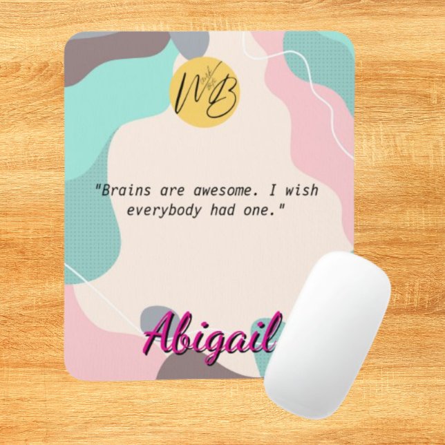  Pastel Wave Personalised Name Office Logo School Mouse Mat (Creator Uploaded)