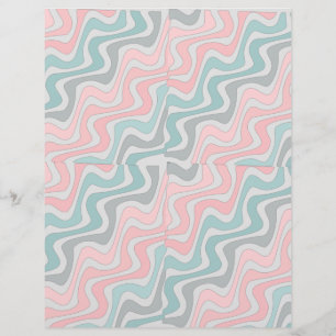 Pastel Wavy Line Scrapbook Paper