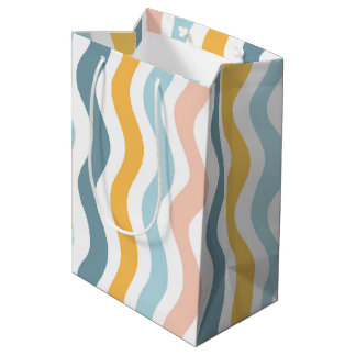 Pastel Wavy Lines  Medium Gift Bag