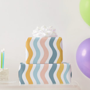 Pastel Wavy Lines  Wrapping Paper