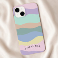 Pastel Wavy Pattern Personalised Curvy Name