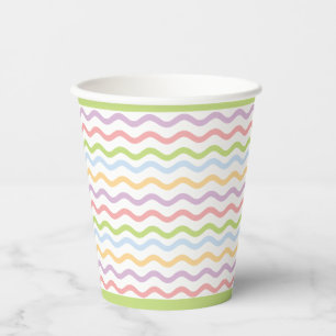 Pastel Wavy Stripes Paper Cups