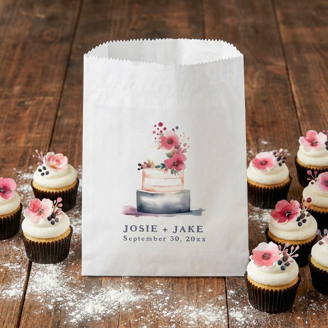 Pastel wedding cake favour bags (Pastel wedding cake favor bags.)