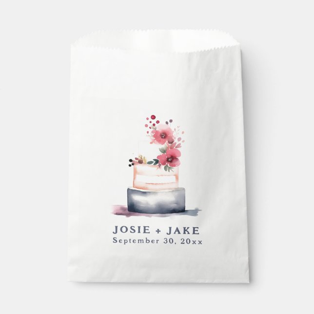 Pastel wedding cake favour bags (Front)